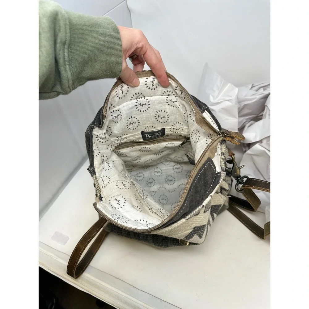 Myra Back‎ Upcycled Mixed Material Backpack